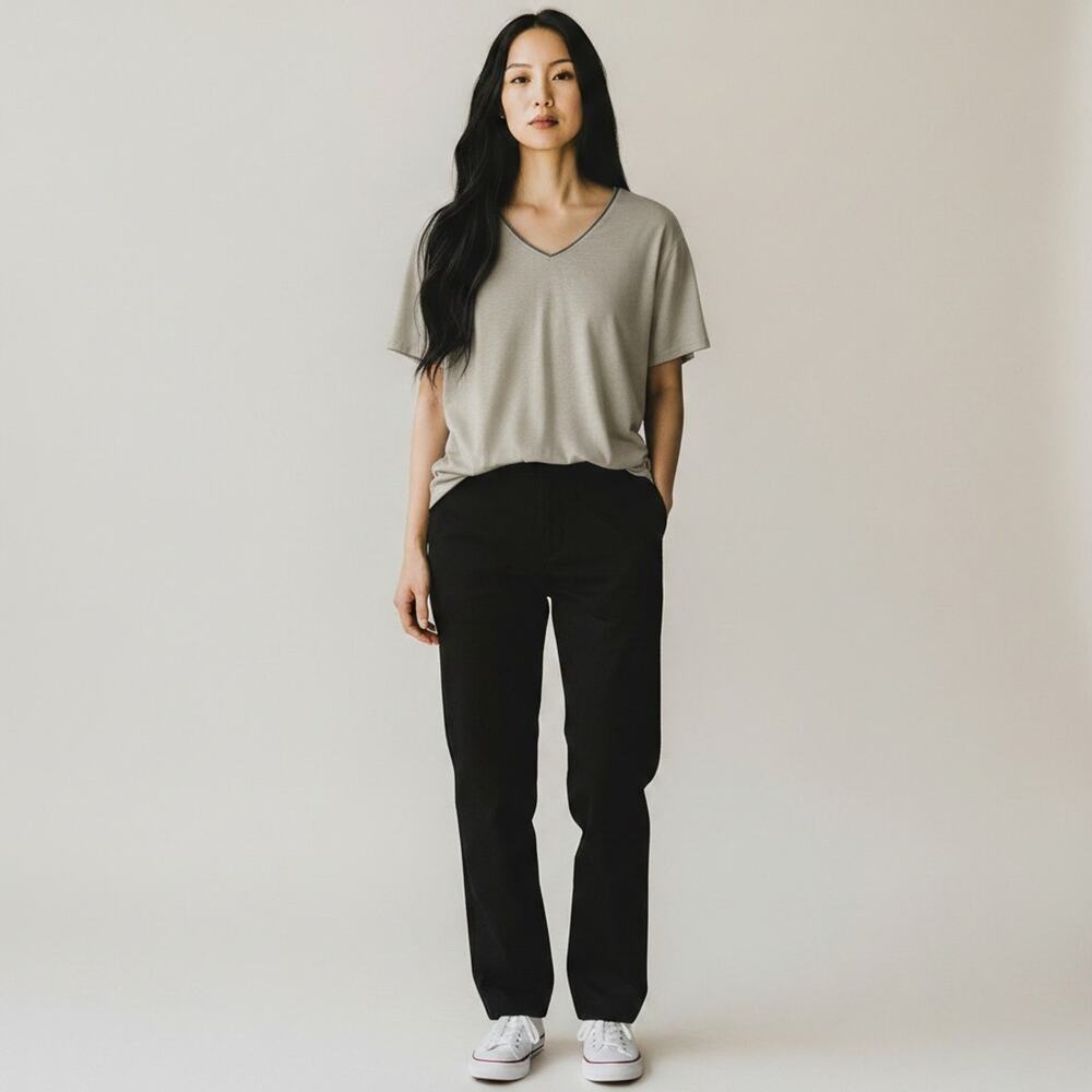 NWT Soya Concept Oatmeal V Neck Short Sleeve Top #1752 Size XXL